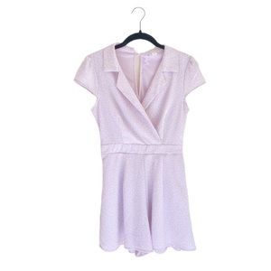 ✨Alya✨ Lilac Polka Dot V-Neck Romper Dress Size XS